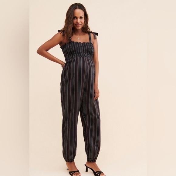 Hatch Black Striped Maternity Jumpsuit - Picture 3 of 9